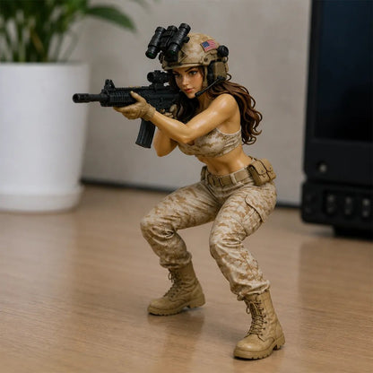 Level Up Your Setup! Limited Edition Camo Female Operator Figure with Fast Shipping!