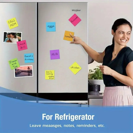 30-Pack Reusable Magnetic Sticky Notes With Markers Colorful Labels For Home & Office Organization