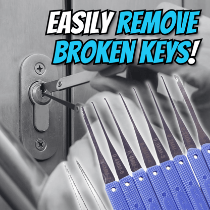12 pc Broken Key Extractor and Removal Tool Set - Fix jammed locks and keyholes