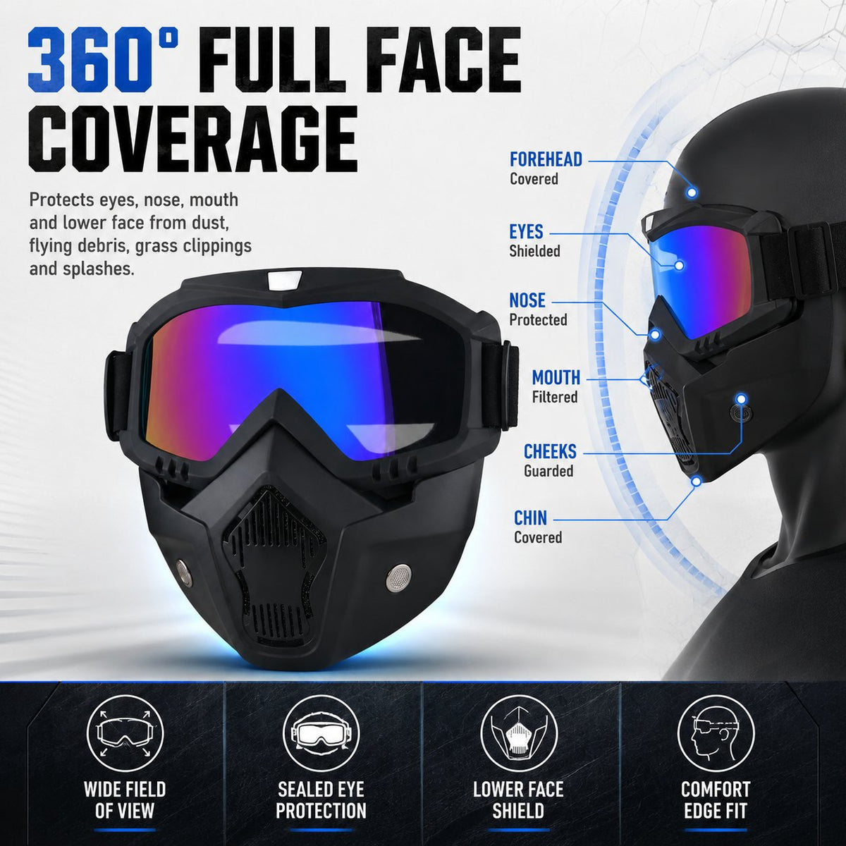 Multi-Functional Protective Face Mask - Auto-Darkening Welding Goggles