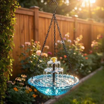Year --Solar Cascade Hanging Bird Bath Fountain