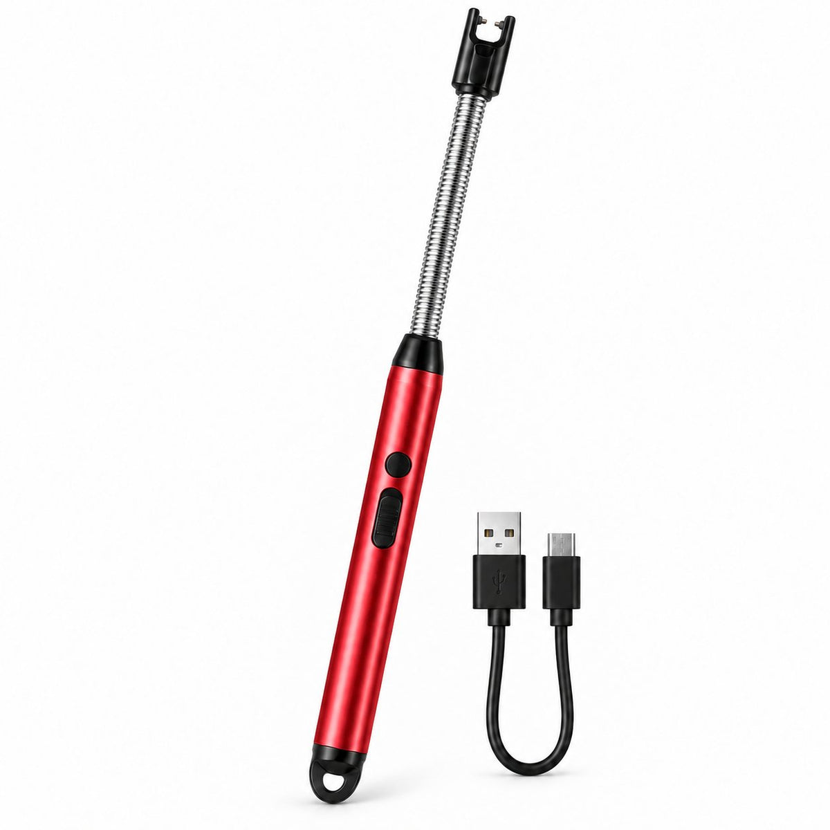 Universal 360-Degree Flexible Pulse Arc Lighter with LED Battery Indicator and Windproof Design