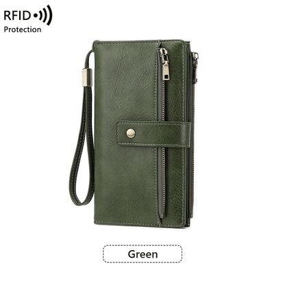 Women's Retro Style RFID Blocking Tri-fold Wallet