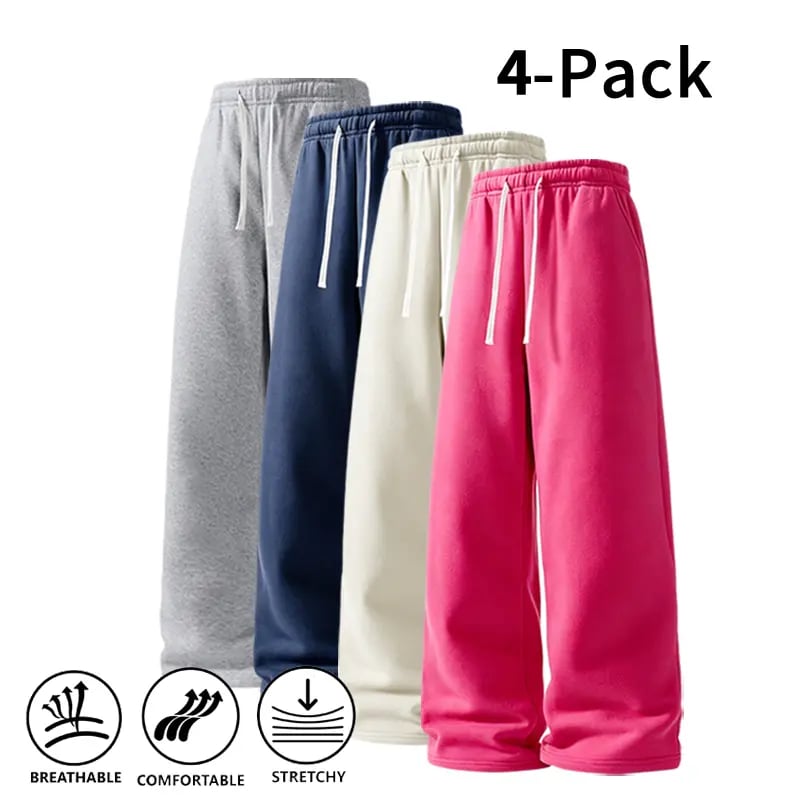 4-Pack Ultra-Soft Wide-Leg Sweatpants