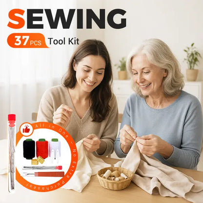 37Pcs Sewing Tool Set with Big Eye Easy-Thread Needles