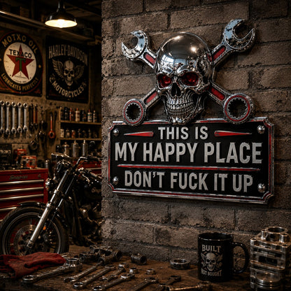 "This Is My Happy Place" Garage Wall Sign