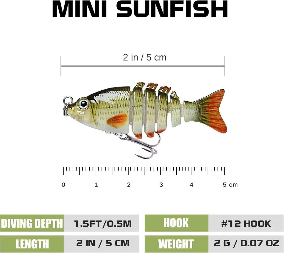 2'' Lifelike Fishing Lures for Freshwater and Saltwate
