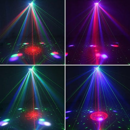 3-in-1 DJ Party Lights RGBW Derby Beam, Sound Activated + Remote