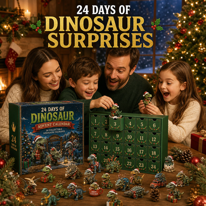 24 Days of Dinosaur Christmas Advent Calendar 24 Collectible Dino Figurines & Holiday Surprises