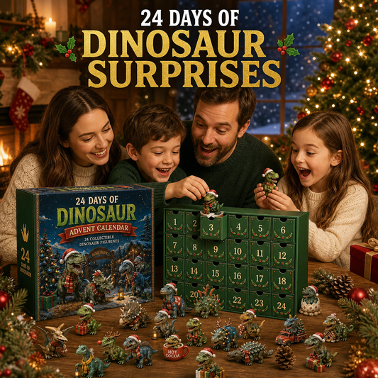 24 Days of Dinosaur Christmas Advent Calendar 24 Collectible Dino Figurines & Holiday Surprises