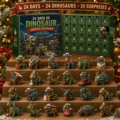 24 Days of Dinosaur Christmas Advent Calendar 24 Collectible Dino Figurines & Holiday Surprises