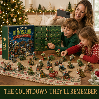 24 Days of Dinosaur Christmas Advent Calendar 24 Collectible Dino Figurines & Holiday Surprises