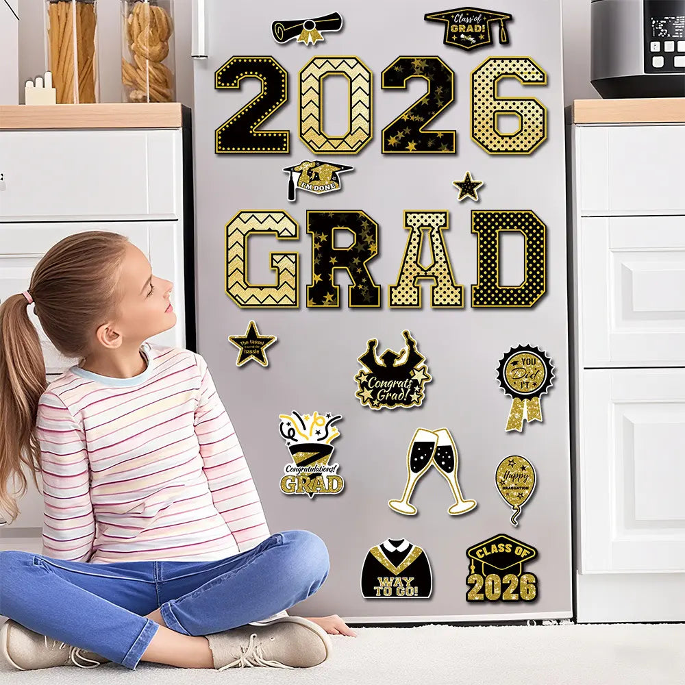 20 Pcs Graduation Magnets 2026 Cruise Door Car Magnets Congrats Grad Cap Magnetic Decorations for Refrigerator Garage