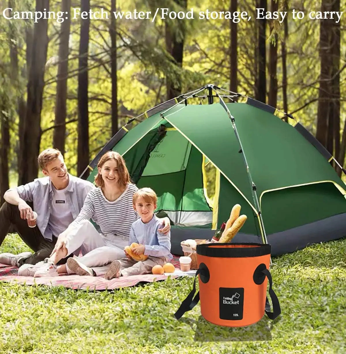 Portable Folding Bucket for Outdoor Camping and Fishing