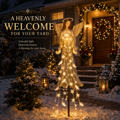 Solar Angel Blessing Fountain Cascading Christmas Garden Light
