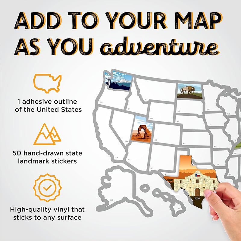 RV State Sticker Travel Map Track Your American Adventures with Style!