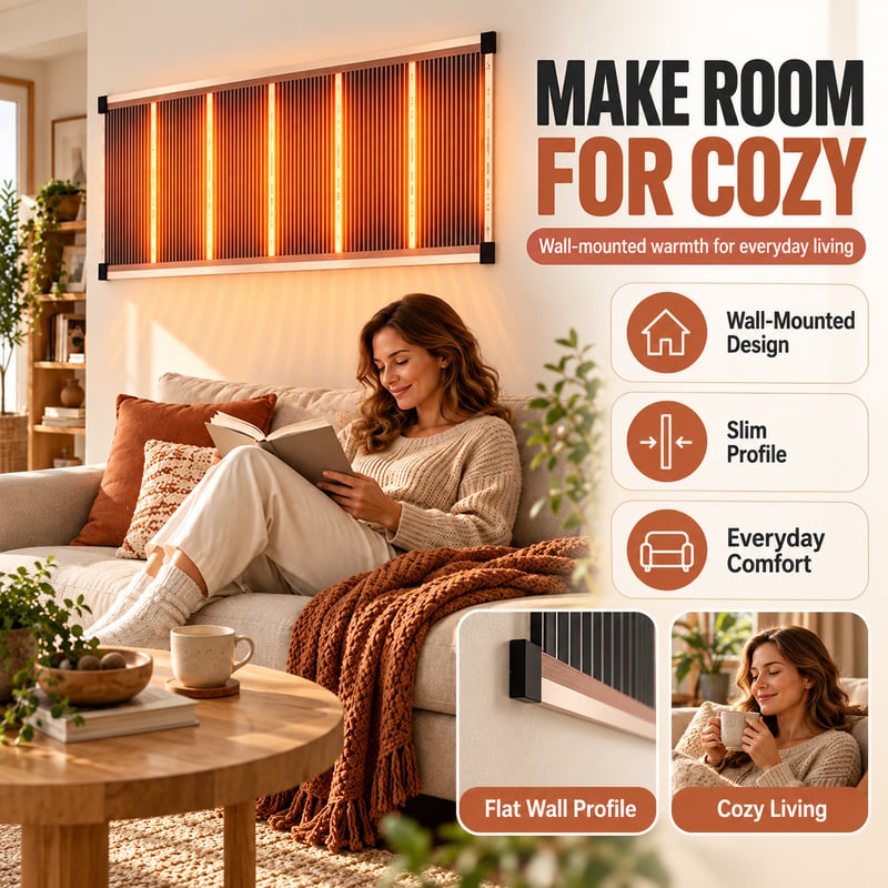 3-Second Rapid Heating Honeycomb Graphene Far-Infrared Ceramic Wall Heater Low Noise & Energy Efficient Indoor Wall