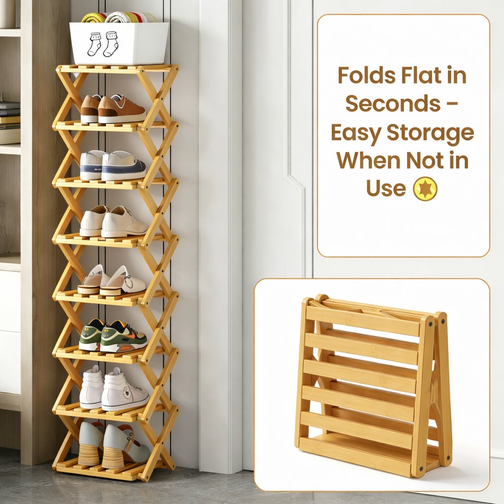 The 9-Tier Bamboo Rack: 3-Tier, 6-Tier, and 9-Tier No-Assembly Storage Solution!