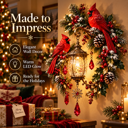 Cardinal Lantern Wall Decor A Warm Holiday Glow