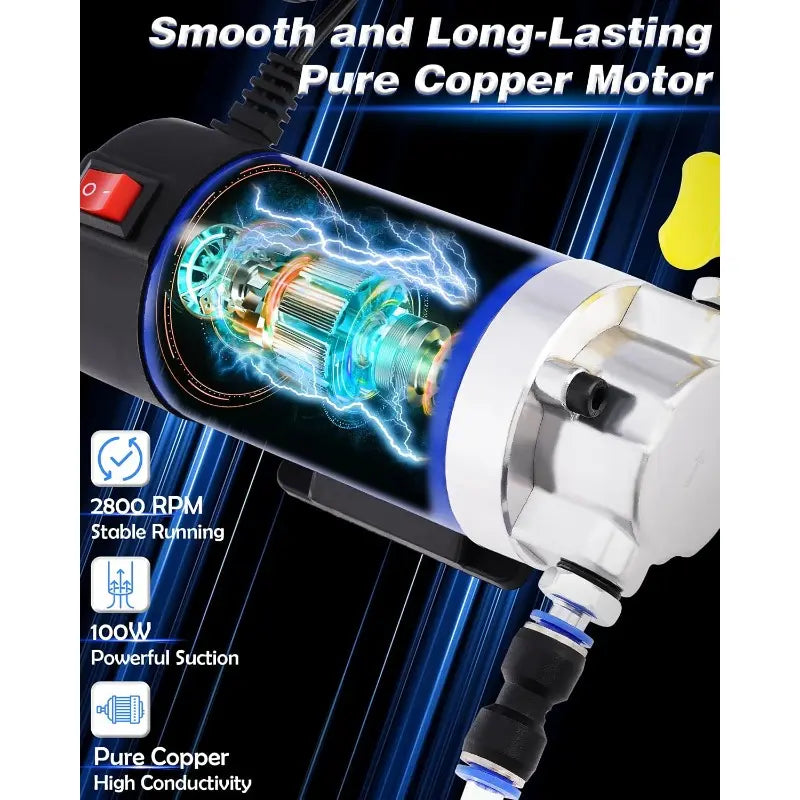 12V 100W Self-Priming Electric Oil Pump 30min Continuous Run, Engine Oil Change Tool, Gear & Transmission Fluid Removal