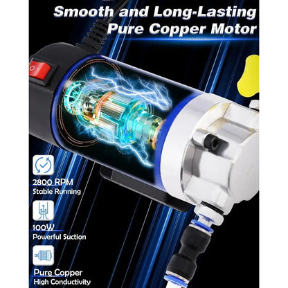 12V 100W Self-Priming Electric Oil Pump 30min Continuous Run, Engine Oil Change Tool, Gear & Transmission Fluid Removal