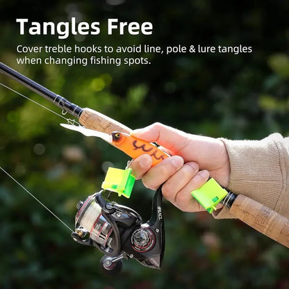 Spring Loaded Treble Hook Protector Caps --Keep Treble Hooks Covered, Organized &amp; Ready to Fish