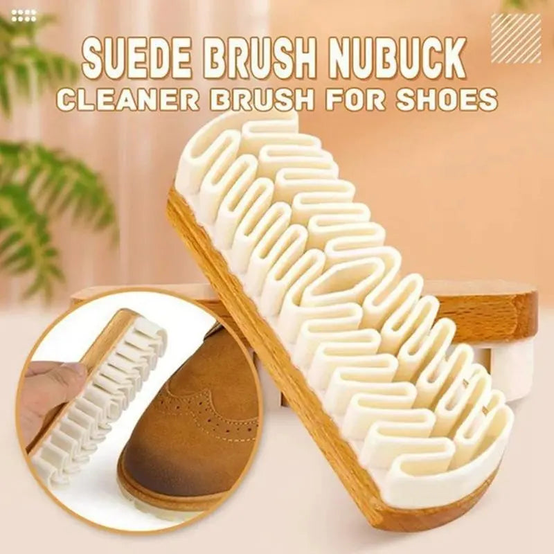 2-in-1 Suede Shoe Brush TPR Crepe Bristles for Nubuck, Boots, Jackets & Leather Care