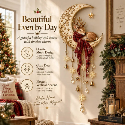 Moonlit Deer Starfall Wall Light Lighted Christmas Wall Decor