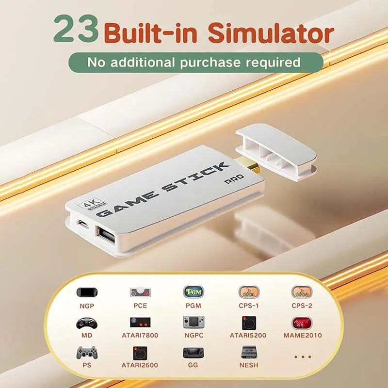 2026 Upgraded Retro Game Stick, 4K HDMI Classic Video Games, Built-in 23 Emulators, 40000+ Games