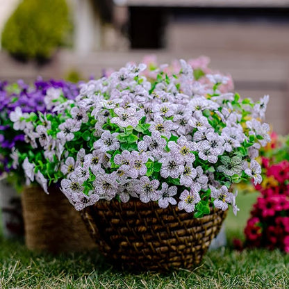 UV Resistant Artificial Flowers Fade-Free & Colorful for Garden, Patio, Home Decor