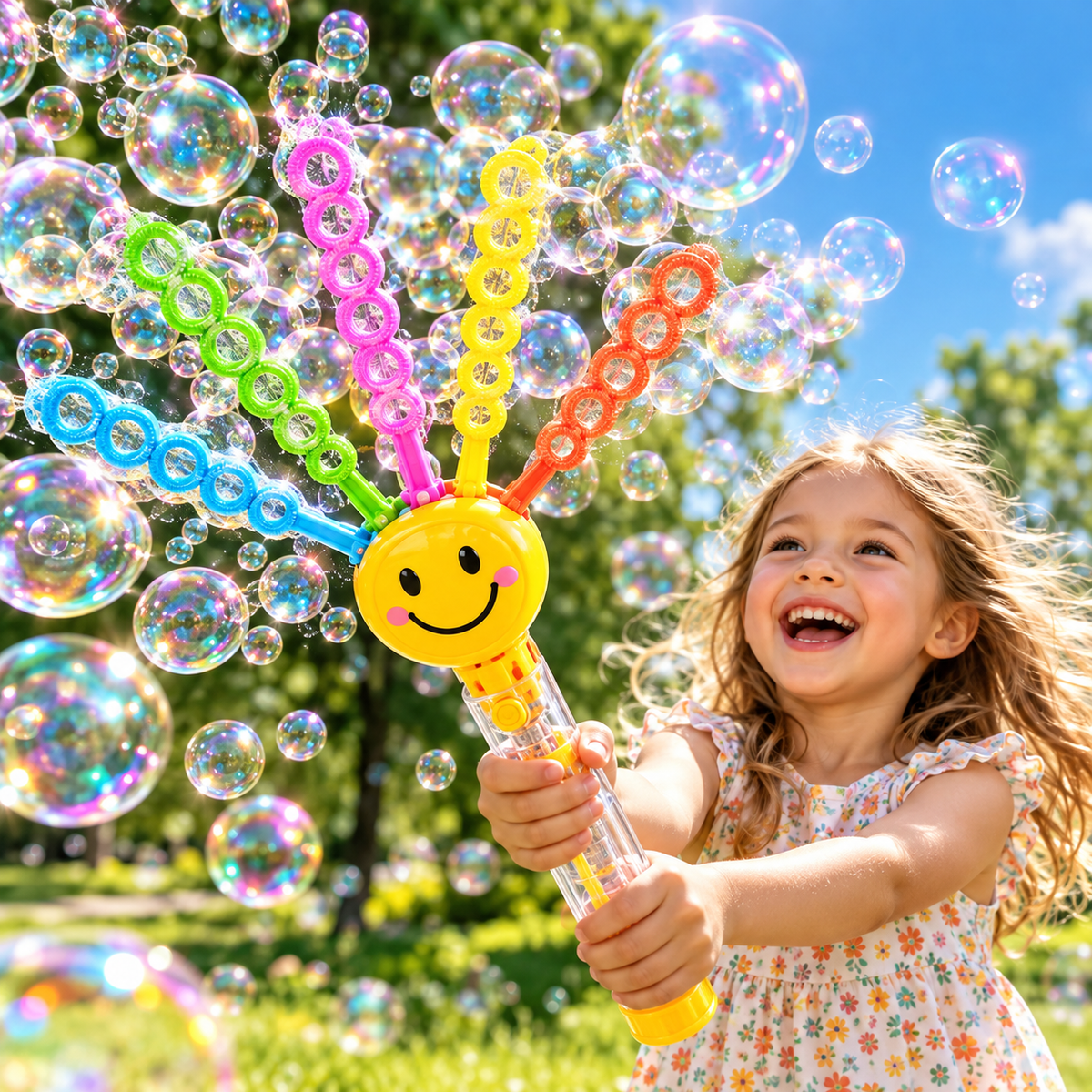 32-Hole Smiley Face Bubble Wand