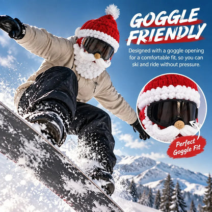 3D Christmas Knit Ski Mask | Warm Full-Face Cover in 3 Festive Styles for Ski Trips, Parties & Winter Adventures