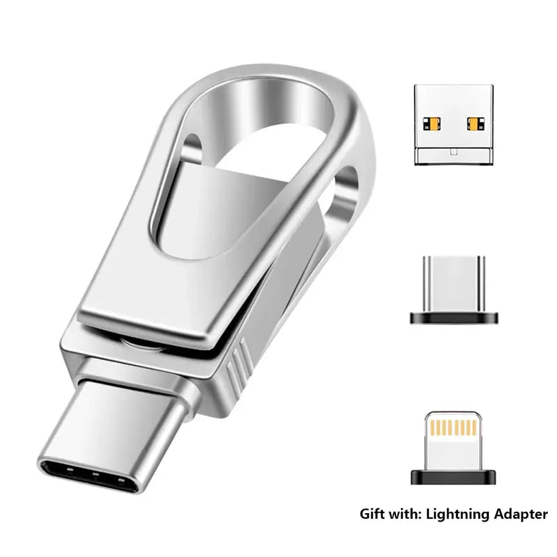 3-in-1 USB Flash Drive USB 3.0 & Type-C OTG, High-Speed Phone & Computer Storage