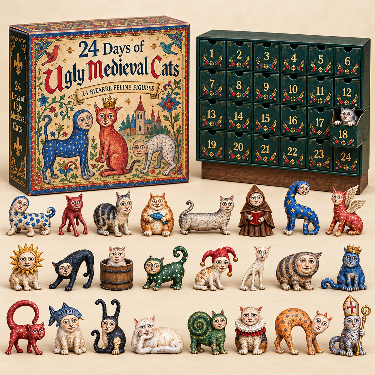 24 Days of Ugly Medieval Cats Hilariously Weird Cat Advent Calendar 2026