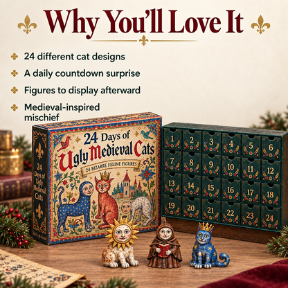 24 Days of Ugly Medieval Cats Hilariously Weird Cat Advent Calendar 2026