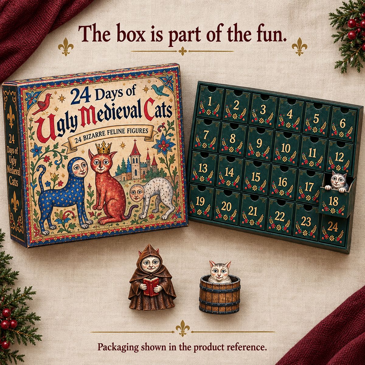 24 Days of Ugly Medieval Cats Hilariously Weird Cat Advent Calendar 2026