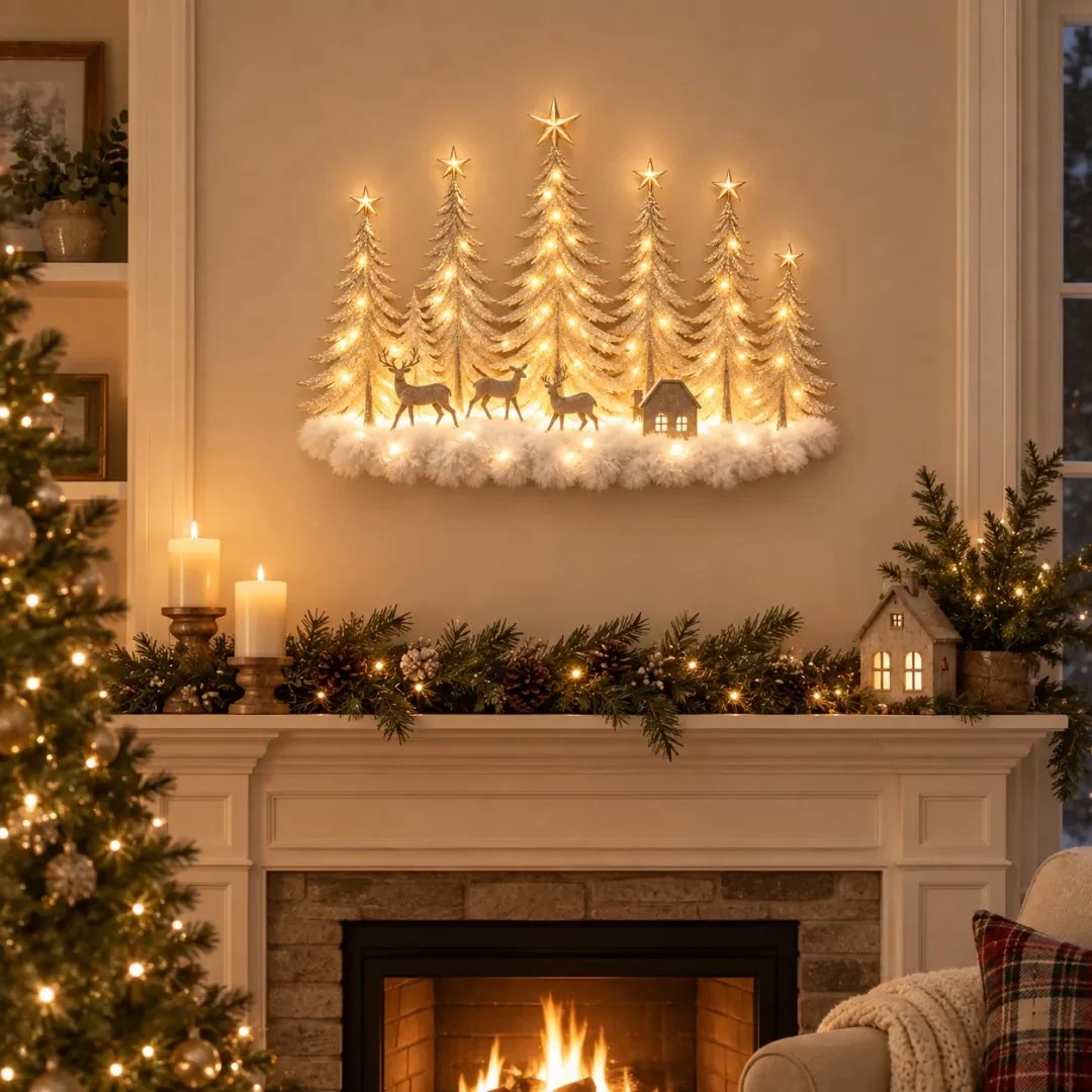 Winterglow Grove Lighted Woodland Christmas Wall Decor