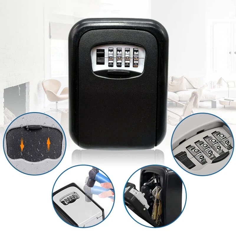 Wall Mount Resettable Combination Key Box Rust Proof, Large Storage, Heavy Duty