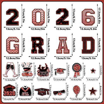 20 Pcs Graduation Magnets 2026 Cruise Door Car Magnets Congrats Grad Cap Magnetic Decorations for Refrigerator Garage