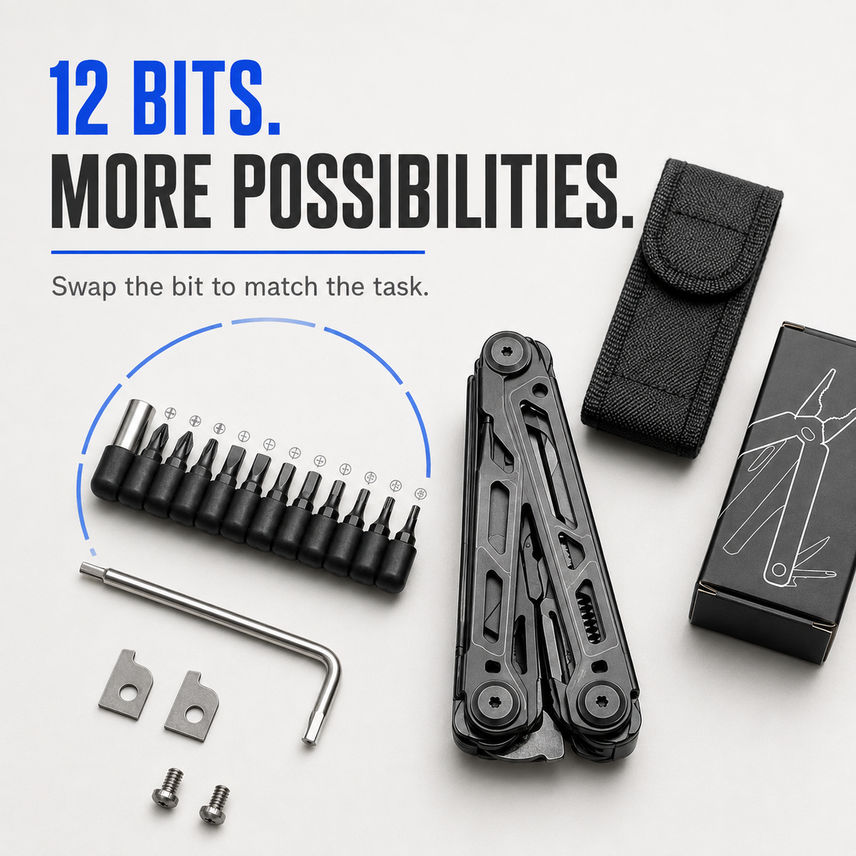 28-in-1 Stainless Steel Multi-Tool Pliers Foldable Pocket Tool for Camping, Hiking, Fishing & Everyday Repairs