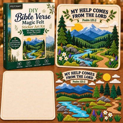 Bible Verse Magic Felt Sticker Art DIY Kit 6 Faith-Inspired Designs