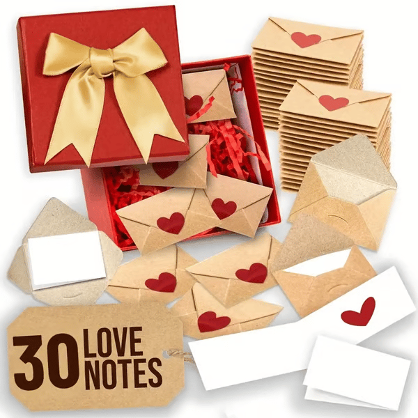 [ ]Love Letters Valentine's Collection | 60 Handwritten Notes & Envelopes | Timeless Romantic Gift
