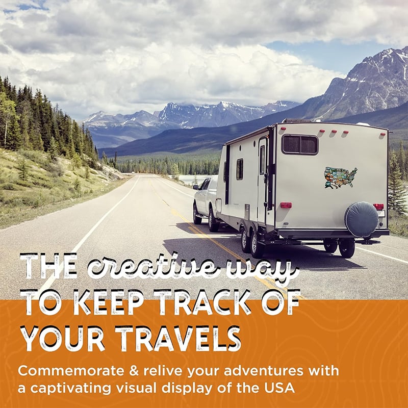RV State Sticker Travel Map Track Your American Adventures with Style!