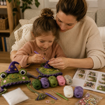 Fantasy Hood Hat DIY Crochet Kit | Premium Soft Yarn Materials with Step-by-Step Guide DIY Handmade Wearable Character