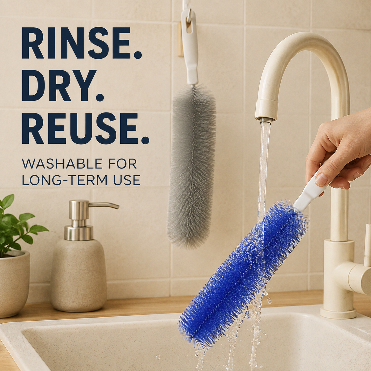 Flexible Microfiber Fan Duster Brushes Reusable Cleaning Tools (2/4 Pack)