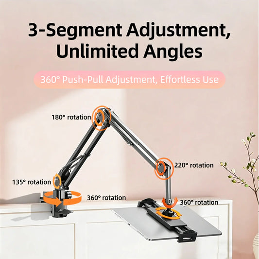 360 Adjustable Metal Tablet Stand Hands-Free Holder for Bed & Desk