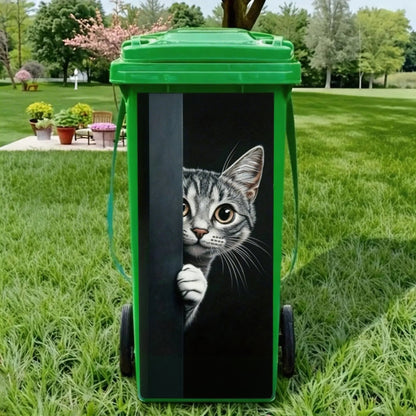 Creative Trash Can Sticker with Colourful Cartoon