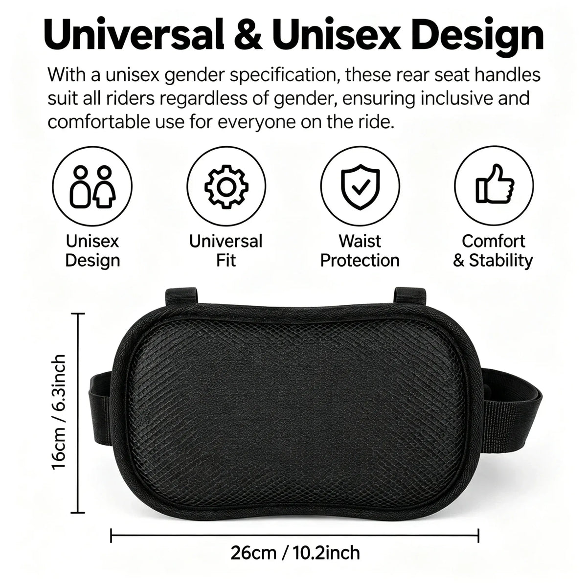 Motorcycle Passenger Safety Grip Rider-Worn Handle for More Comfortable & Confident Rides