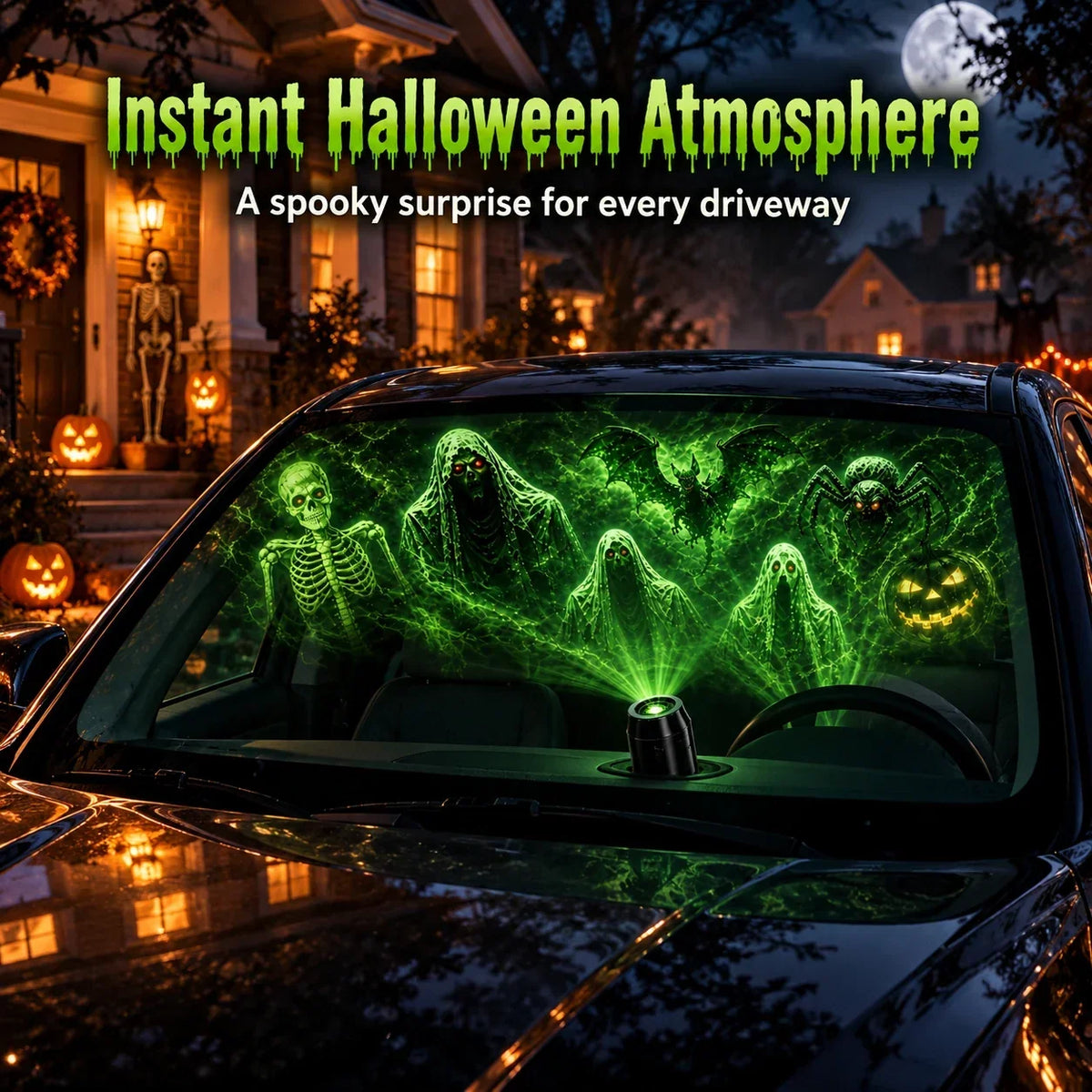 Halloween USB Ghost Projector 7 Spooky Slides & 360 Adjustable Light