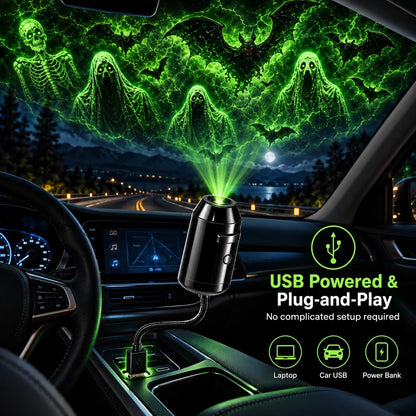 Halloween USB Ghost Projector 7 Spooky Slides & 360 Adjustable Light